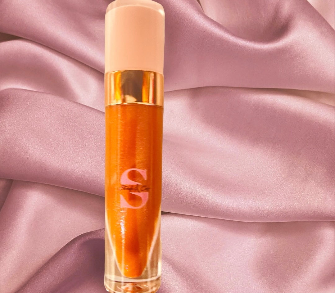 Georgia Peach 8 ml Lip Glaze Wand Tube.