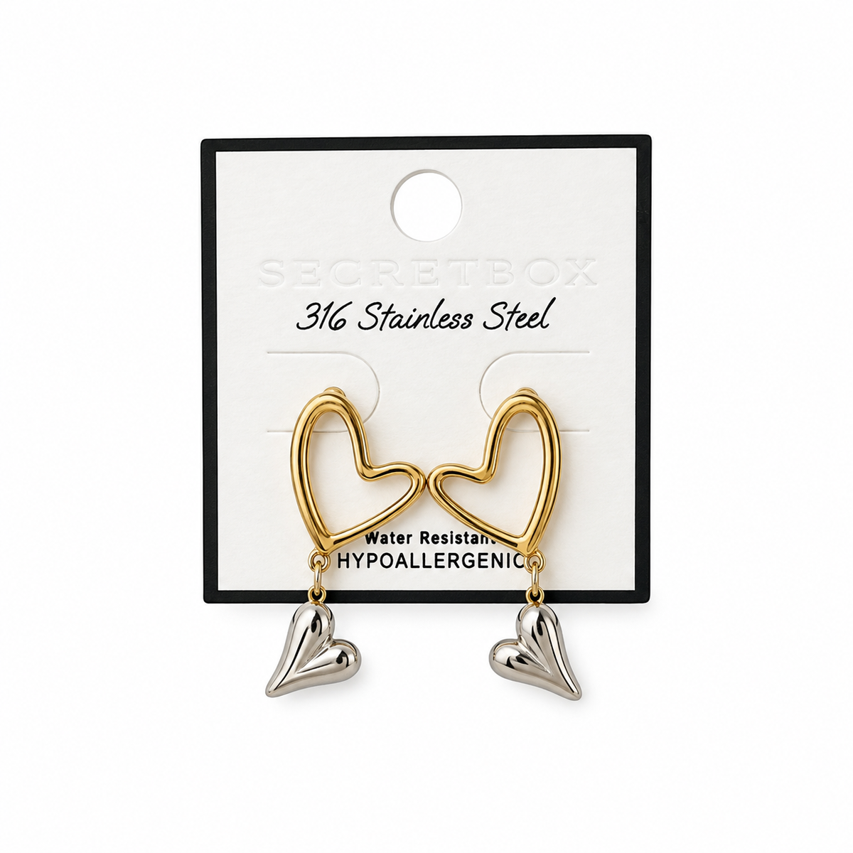 Heart to Heart Stainless Steel Earrings