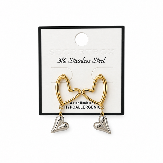 Heart to Heart Stainless Steel Earrings