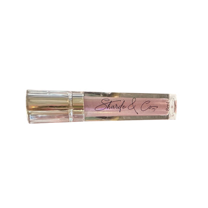 Pink Shimmer Lip Glaze 8 ml Wand Tube.
